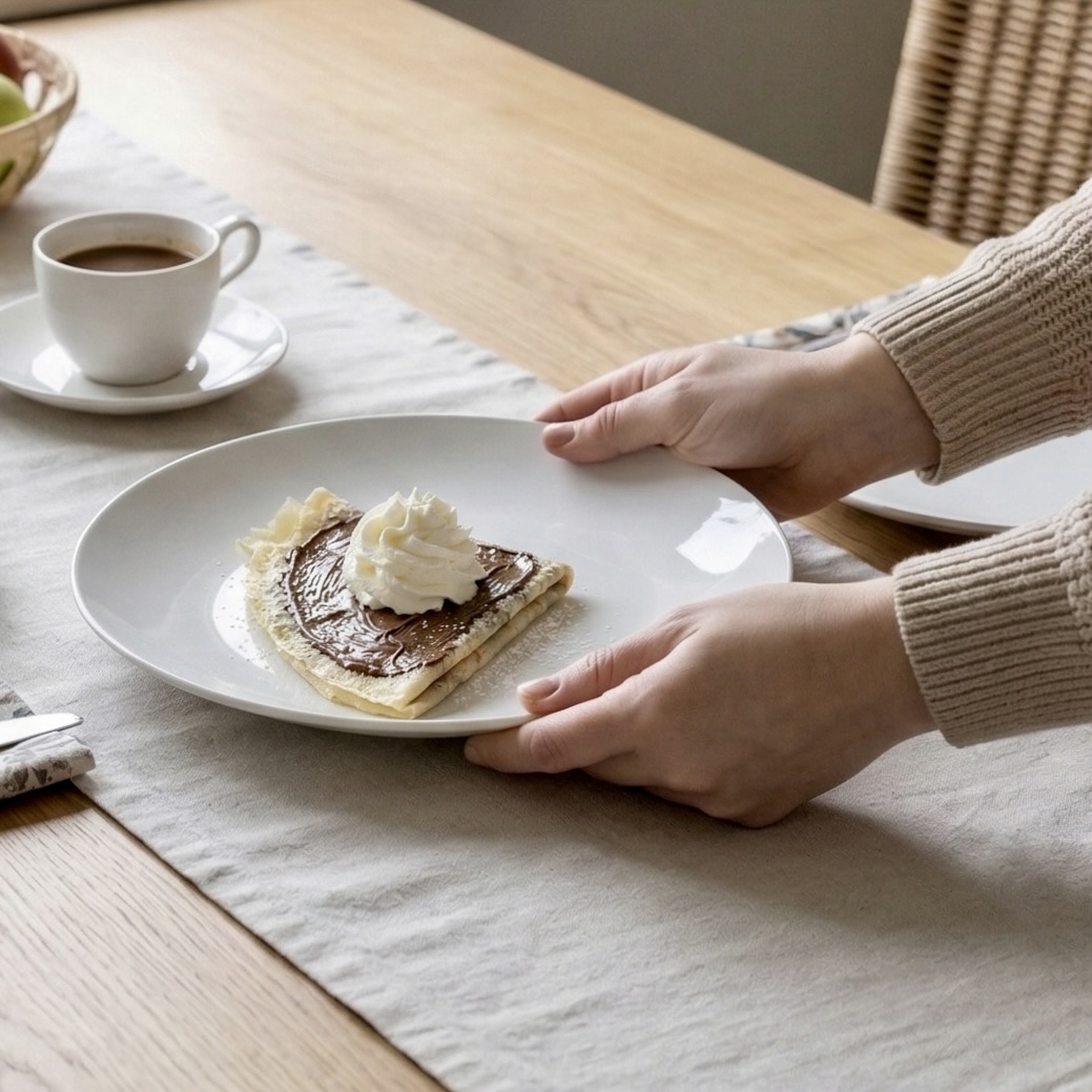 Sweet Nutella Crêpe with Whipped Cream